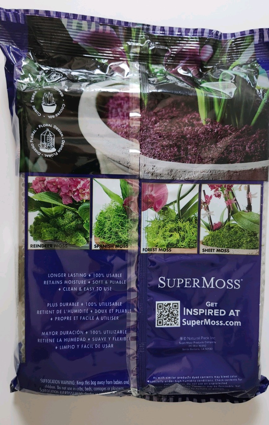 SuperMoss Moss Mix 80.75 in3 Natural Dried Decorative Moss for Crafts and Decor