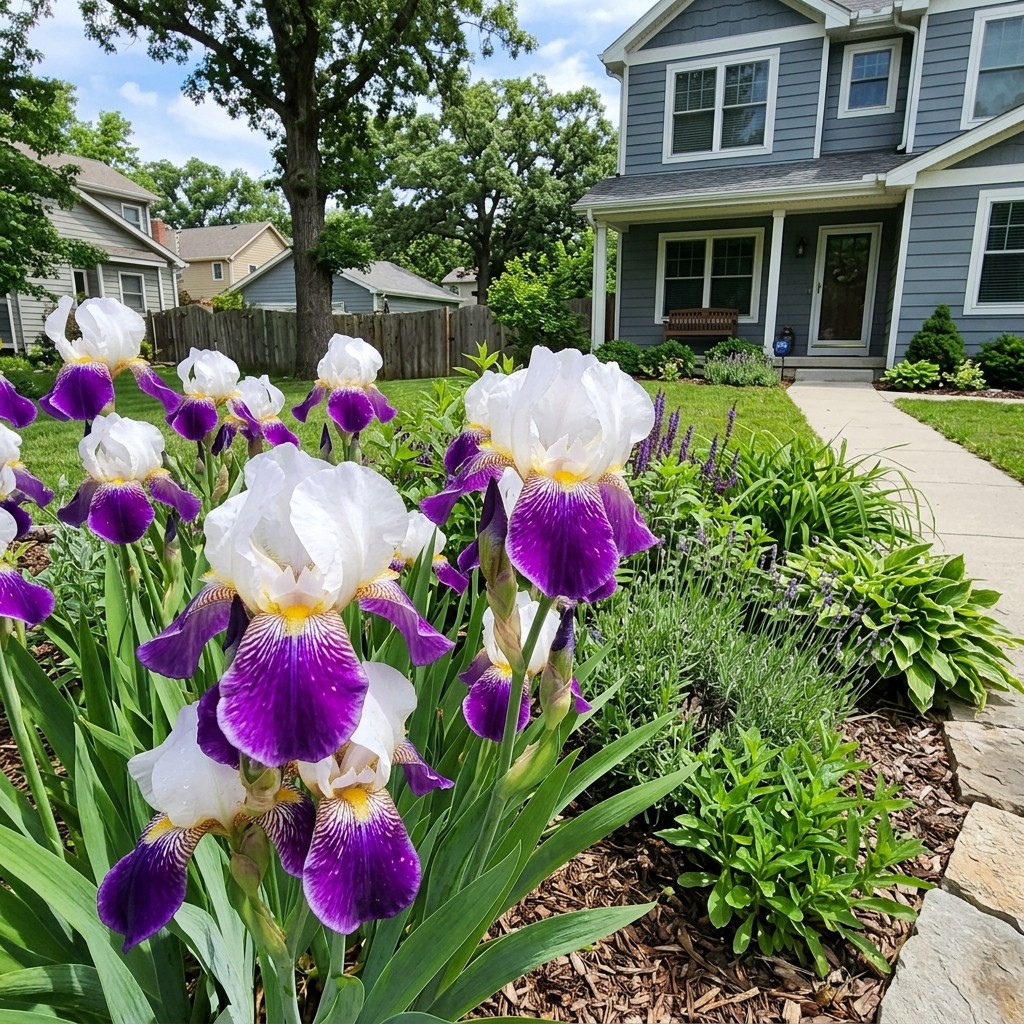 50 Count Bicolor Purple Iris Seeds – Beginner Friendly Planting, for Home