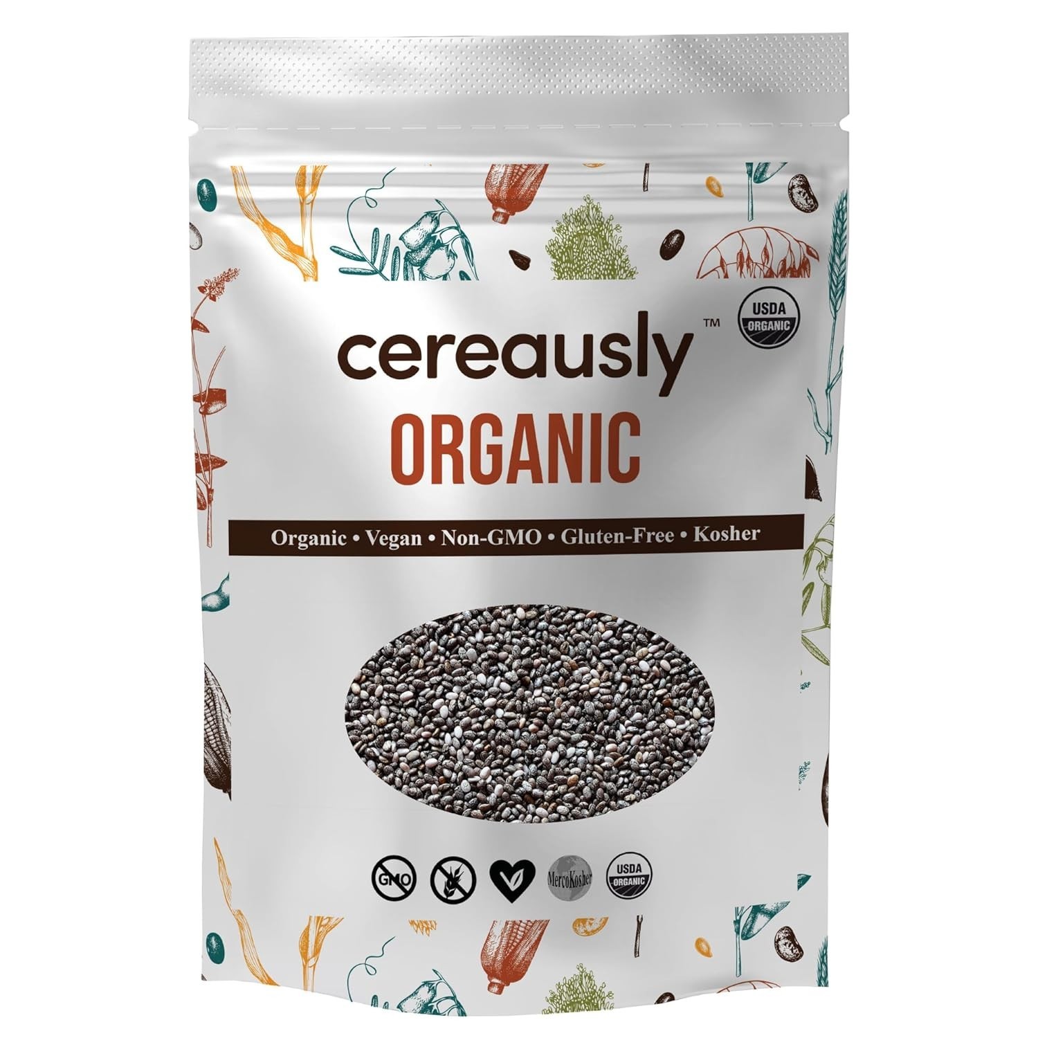Organic Black Chia Seeds 10 Lb Bulk – Non-GMO, Gluten-Free