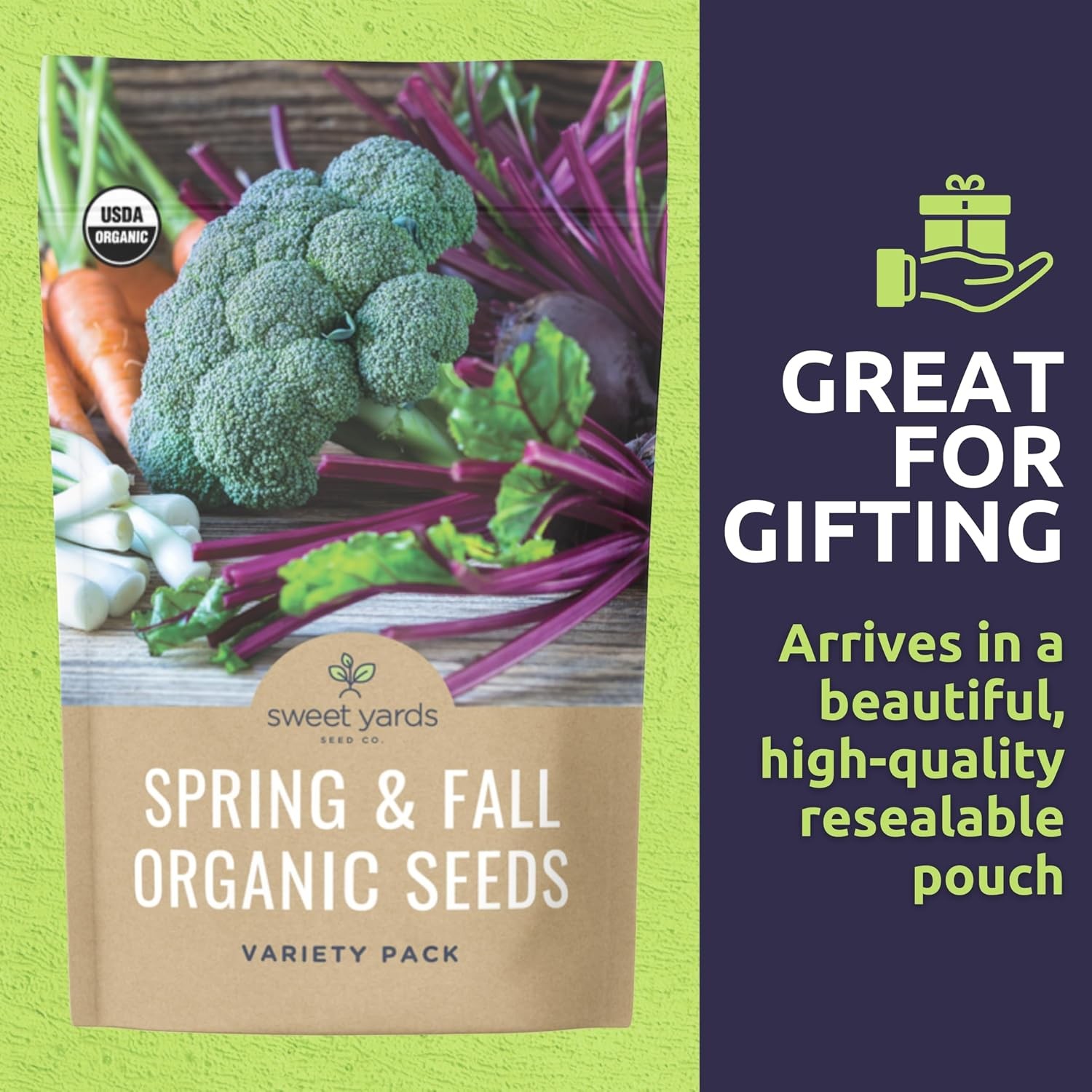 Organic Cool Weather Spring & Fall Seeds Variety Pack – 13 Individual Packs