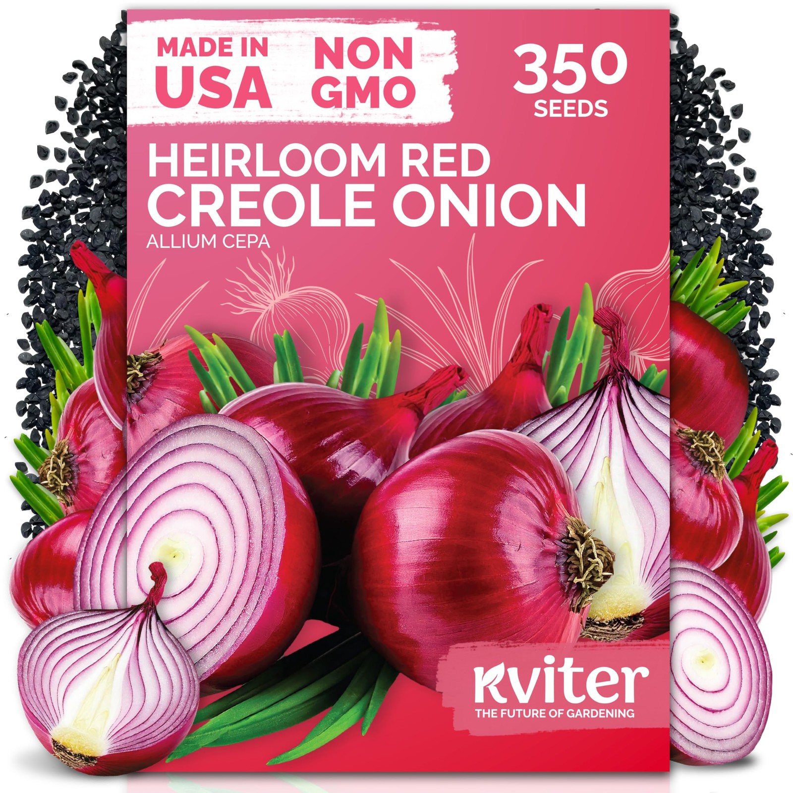 KVITER 350 Red Creole Onion Seeds (Allium Cepa)