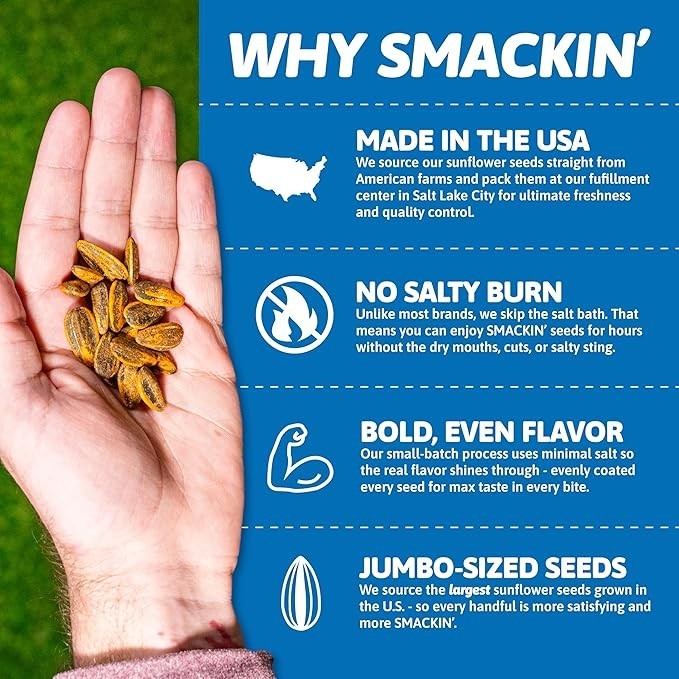 Smack’n Sunflower Seeds Variety Pack – Garlic Parmesan + Ranch (2 Each)