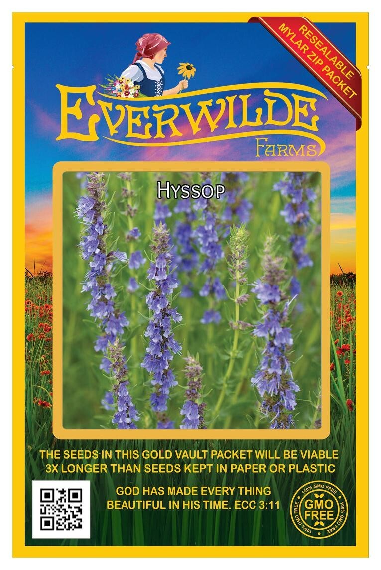 2000 Hyssop Herb Seeds – Everwilde Farms Mylar Seed Packet