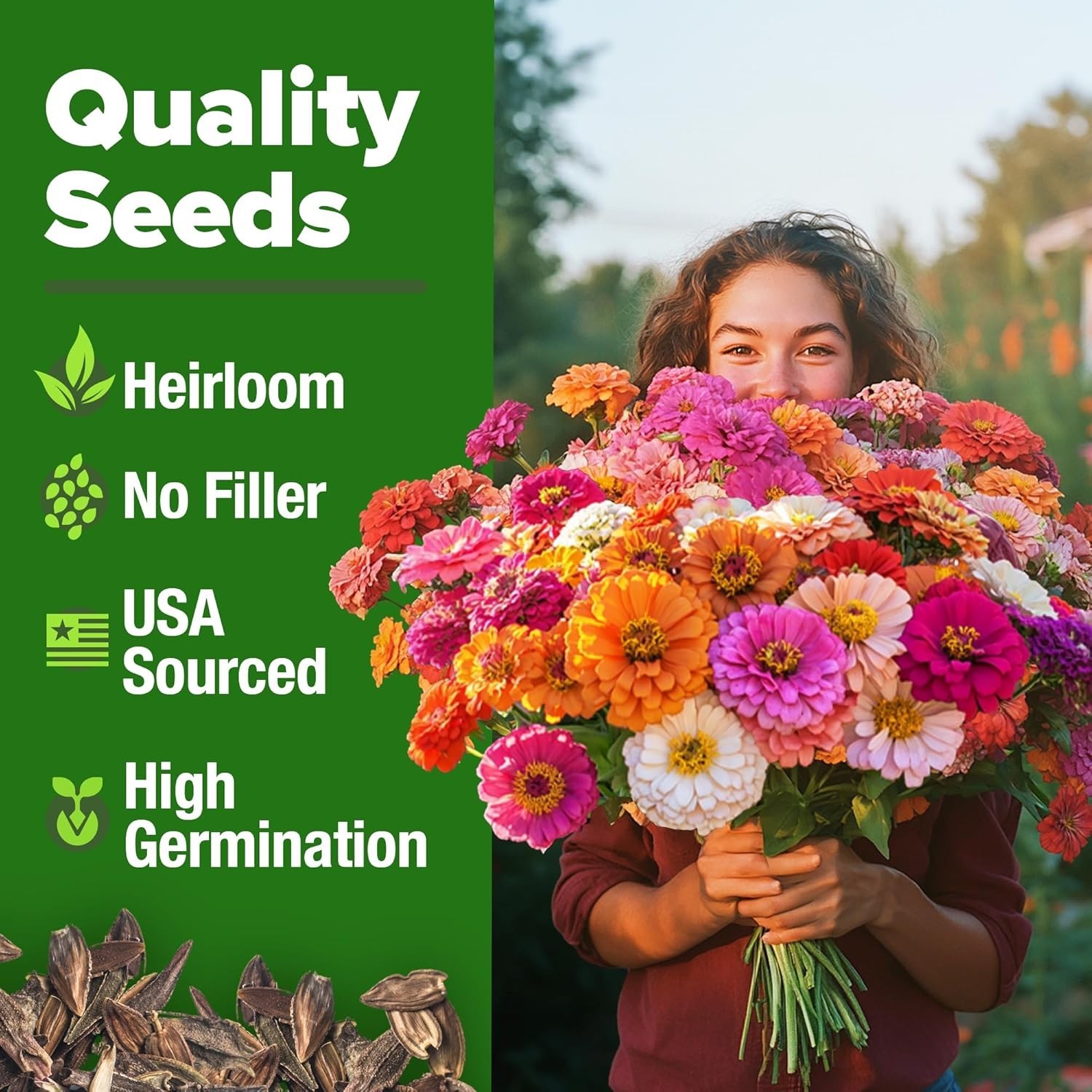 Bulk Zinnia Seeds for Planting 7300 Plus High Germination Rate Flower Seeds