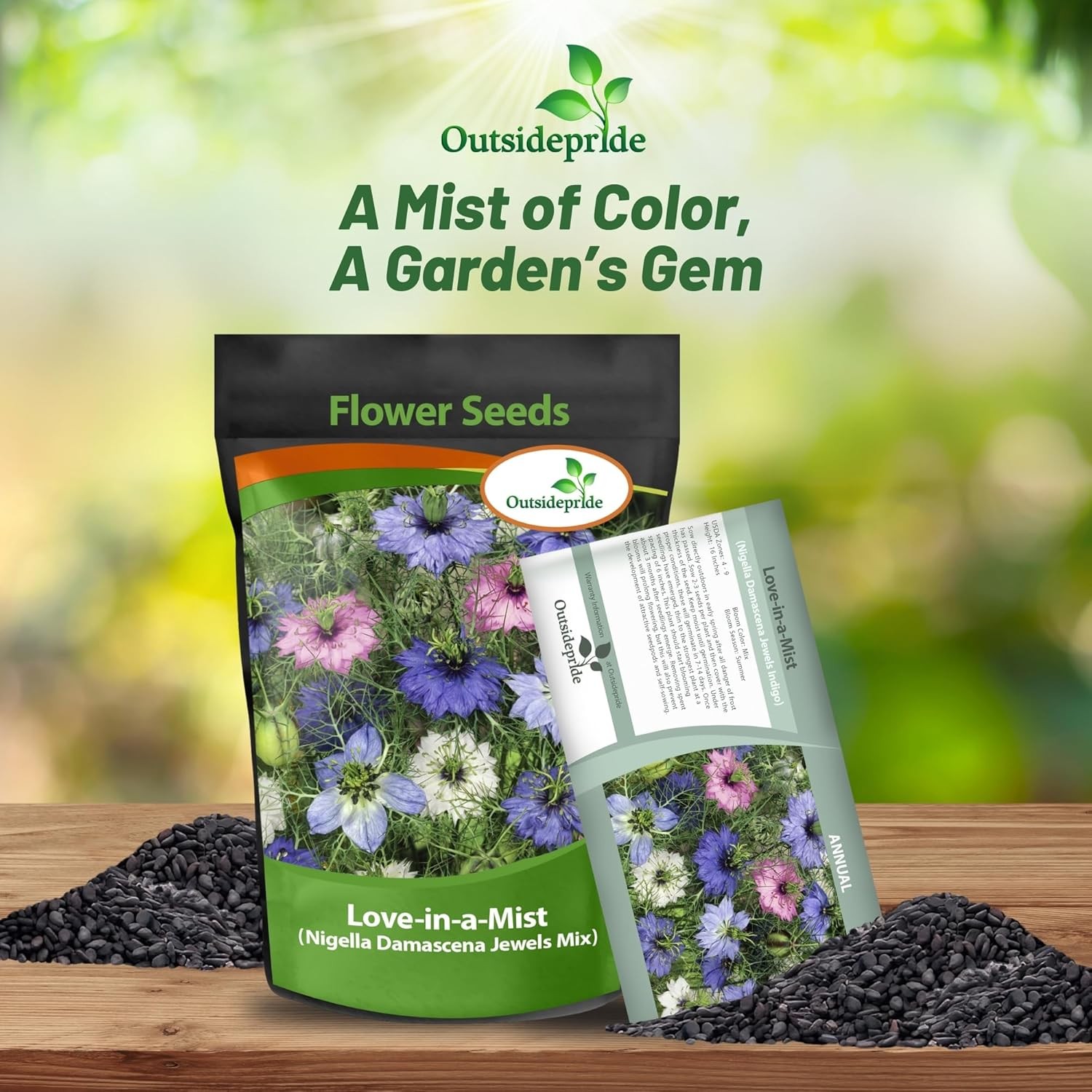 1000 Seeds Nigella Seeds – Love-In-A-Mist Flower Seed Mix