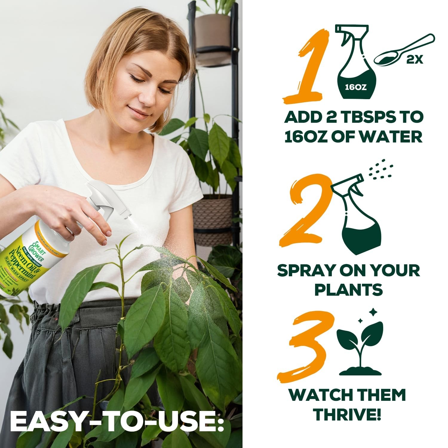 Best Value Neem Oil Spray with Peppermint – 16 oz Makes 2 Gallon Ready-to-Use