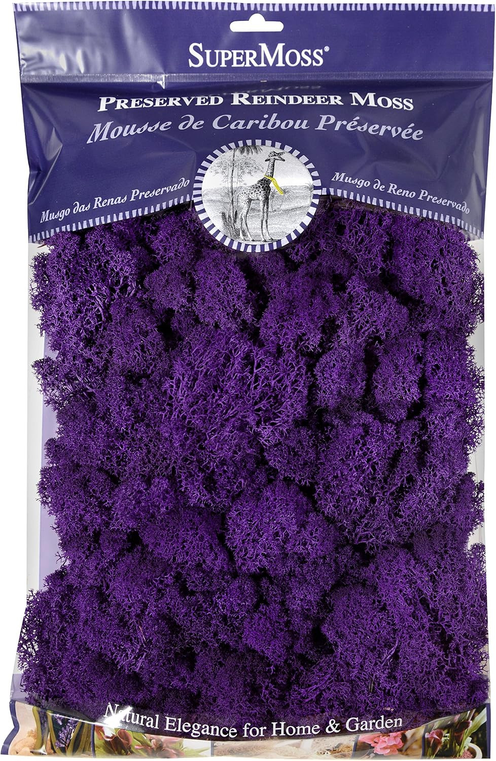 (25141) Reindeer Moss Preserved, Purple, 8Oz (200 Cubic Inch)
