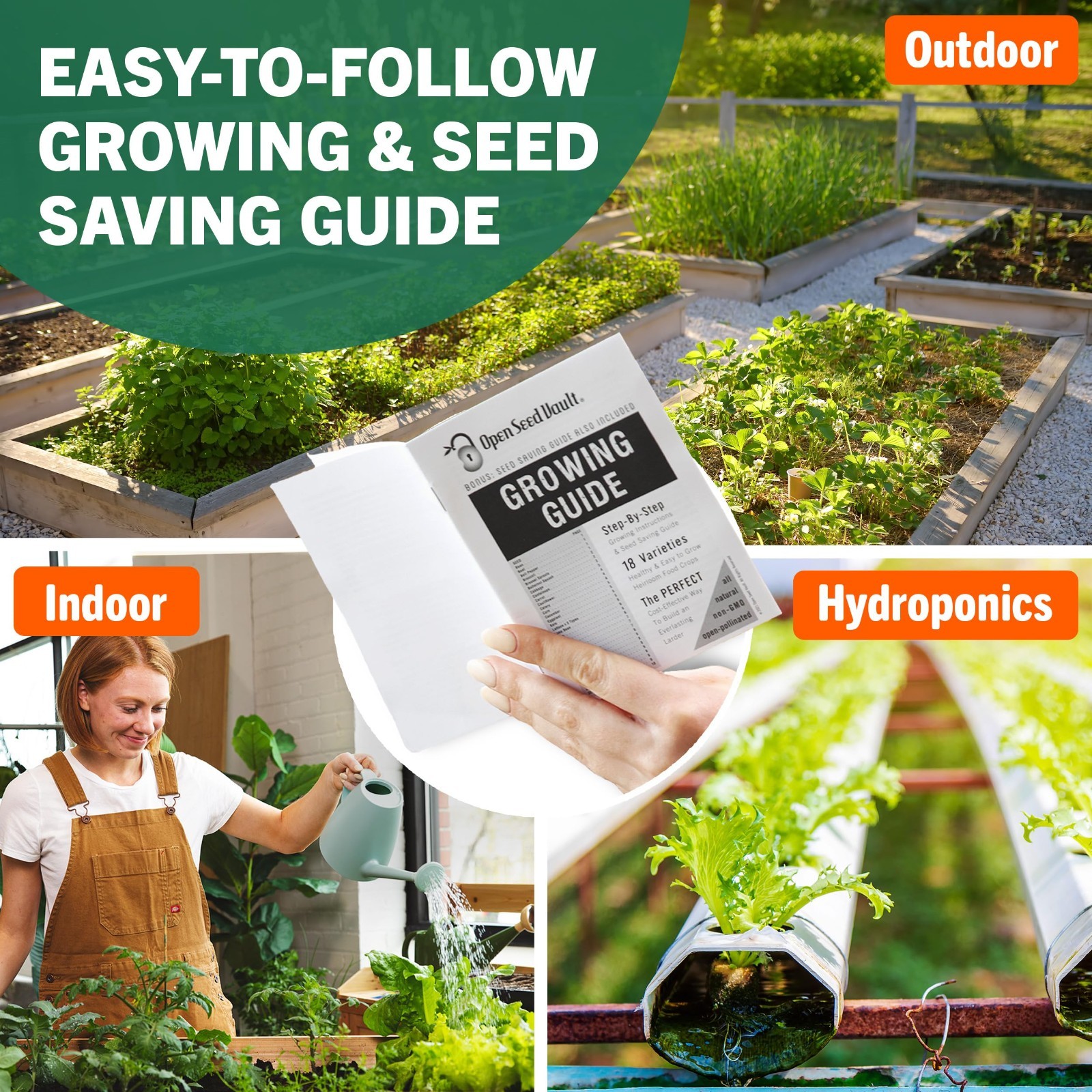 15,000 Heirloom Seeds – 32 Varieties | Non-GMO Survival Seeds for Indoor & Outdo