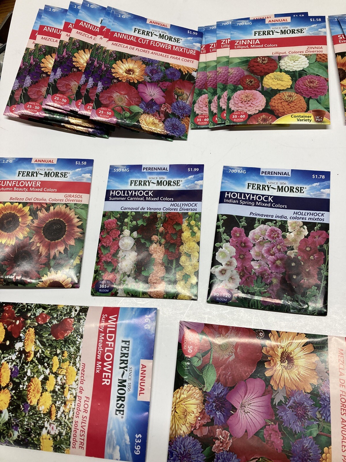 50 Ferry Morse Flowers Seed Packs Perennial Annual Free Shipping