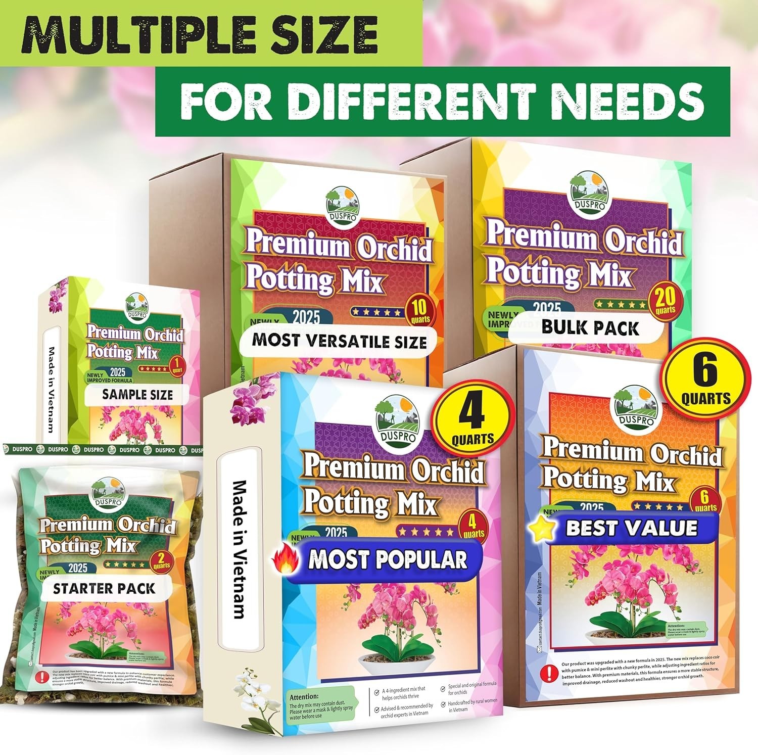 Optimal Orchid Growing Medium: 2025 Upgraded 1 Quart Potting Mix for Indoor Care