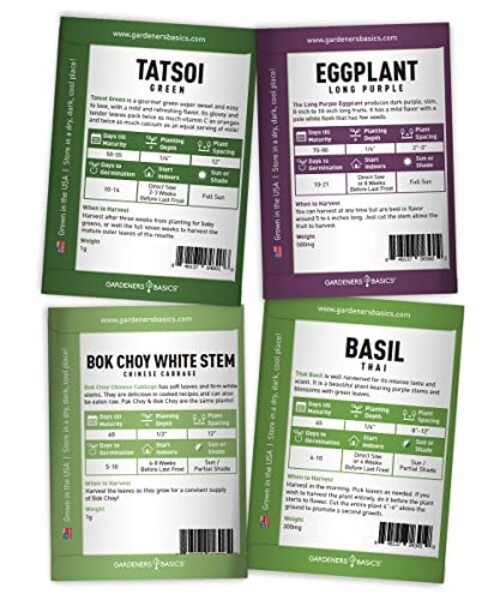 , Asian Vegetable Seeds for Planting 8 Packets Bok Choy, Michihili (Napa)