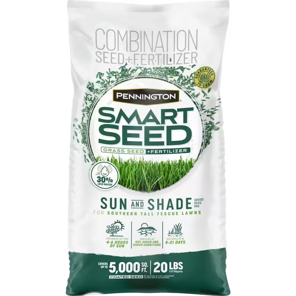 Smart Seed Sun and Shade South 20 Lb. 6,660 Sq. Ft. Grass Seed and Lawn Fertiliz