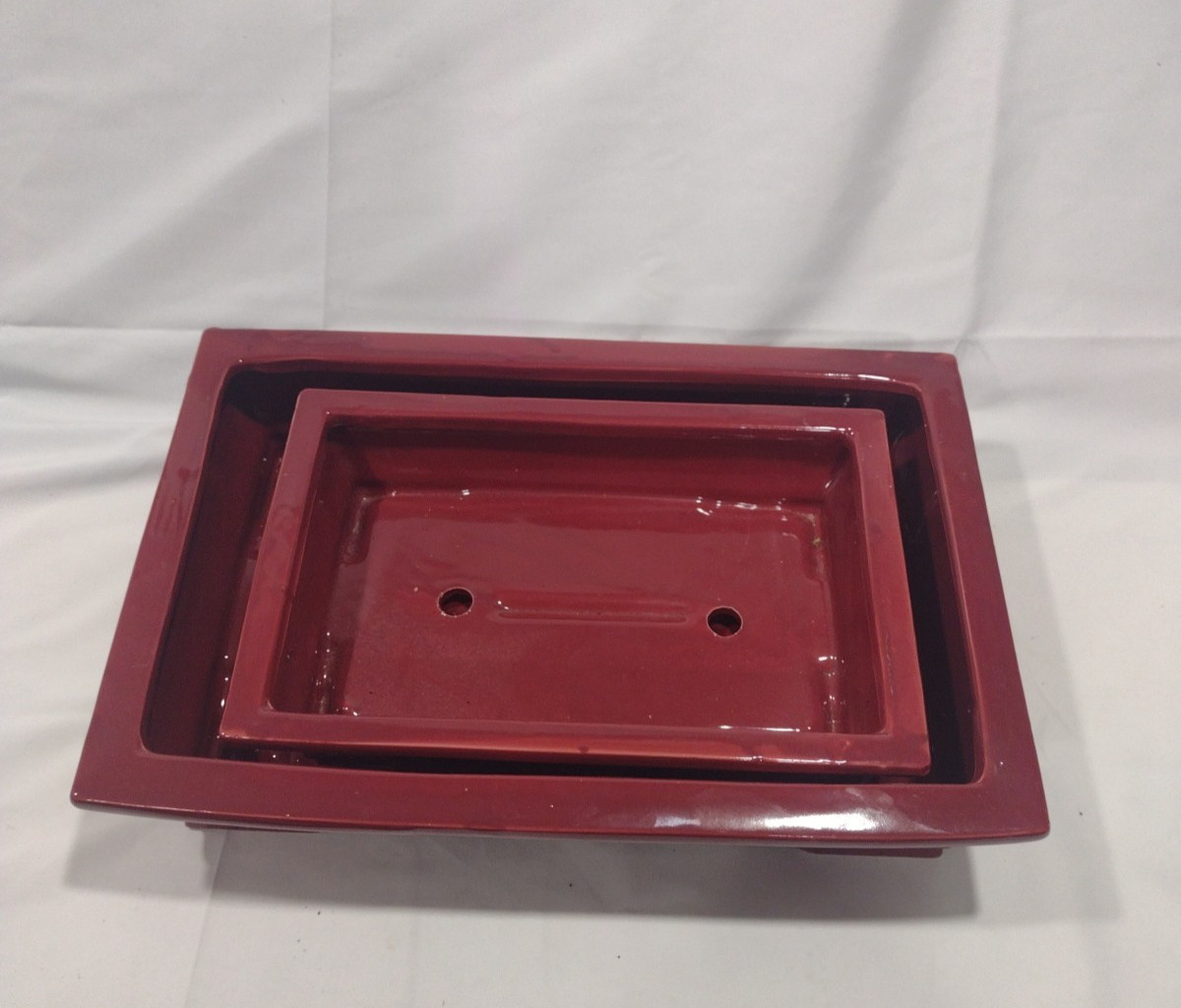 Unknown Japanese Tokoname Bonsai Tree Pot 10x6x3 Great Design Red Clay