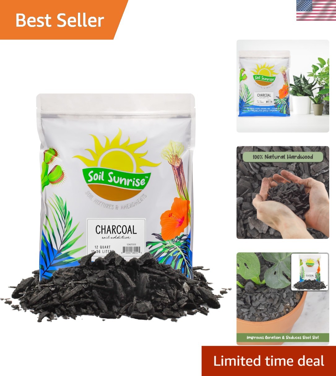 12-Quart Hardwood Horticultural Charcoal – Enhances Soil Drainage & Purifies Air