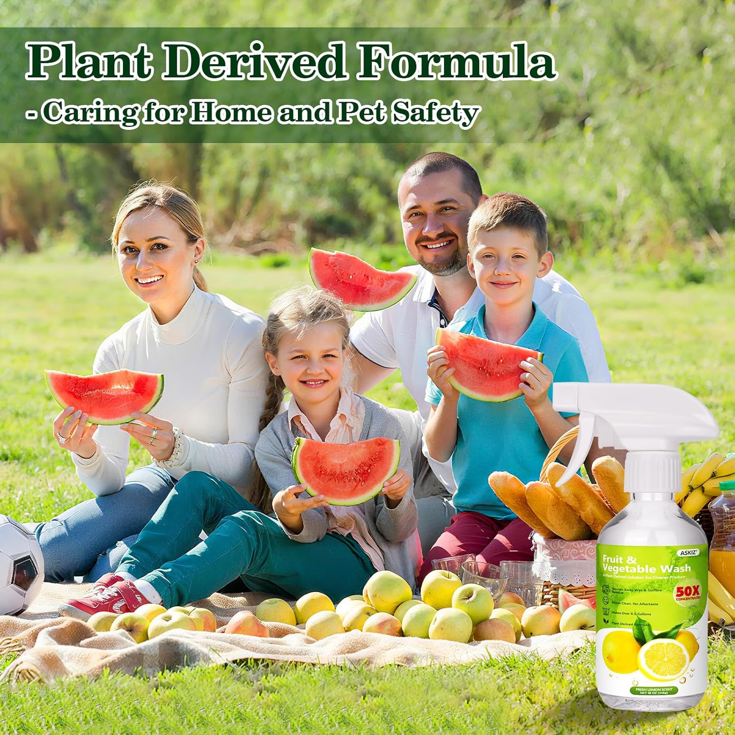 Fruit & Vegetable Wash,13 Gallons Lemon Produce Wash and Clean,Fruit Cleaner Com