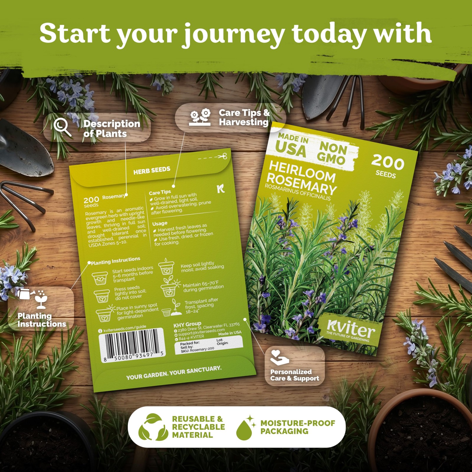 KVITER 200 Rosemary Seeds (Rosmarinus Officinalis)
