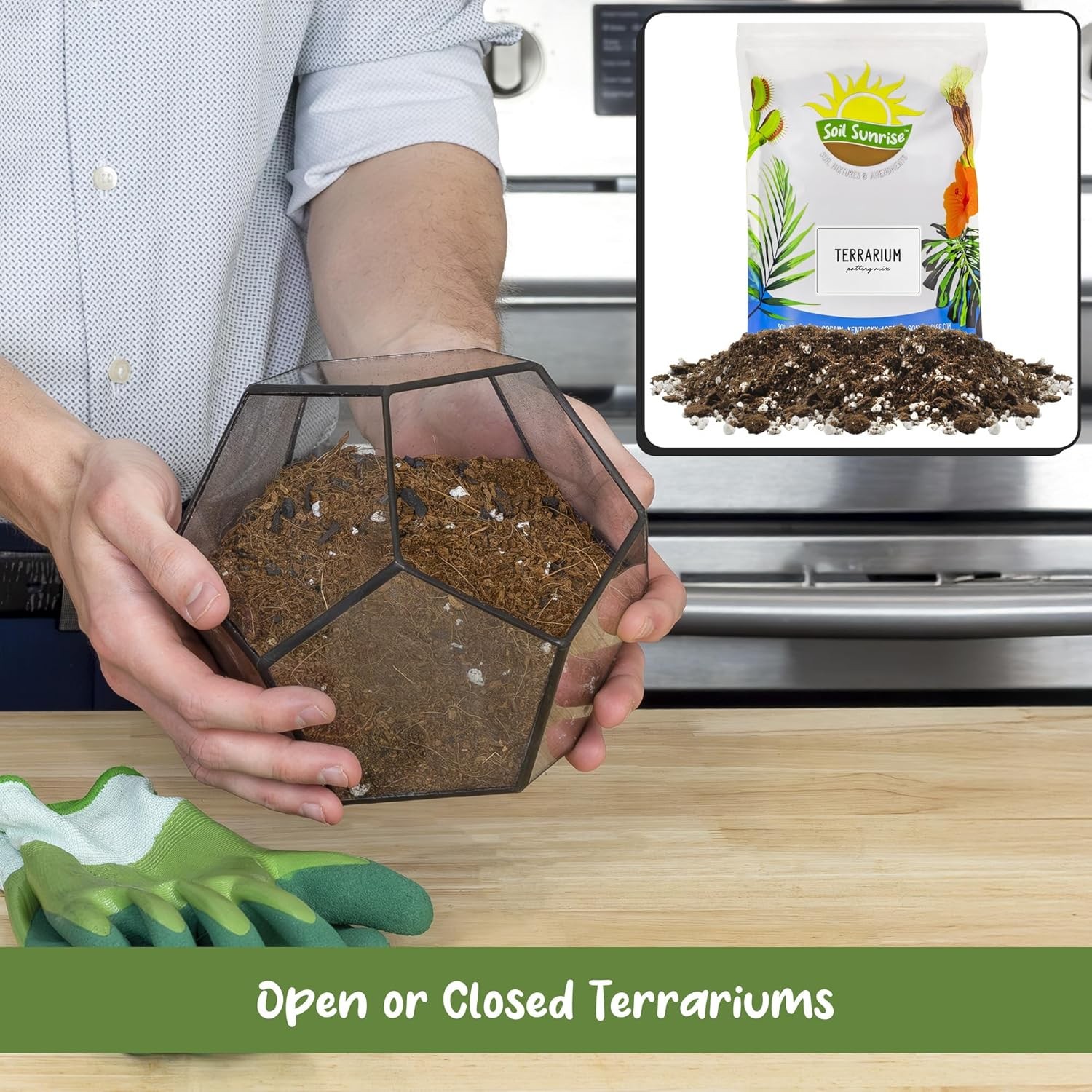 Terrarium Potting Soil Mix (4 Quarts), w/Blended Filtering Charcoal 4 Quarts