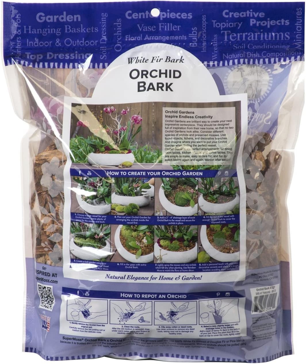 Natural Orchid Potting Bark, 4 Quarts