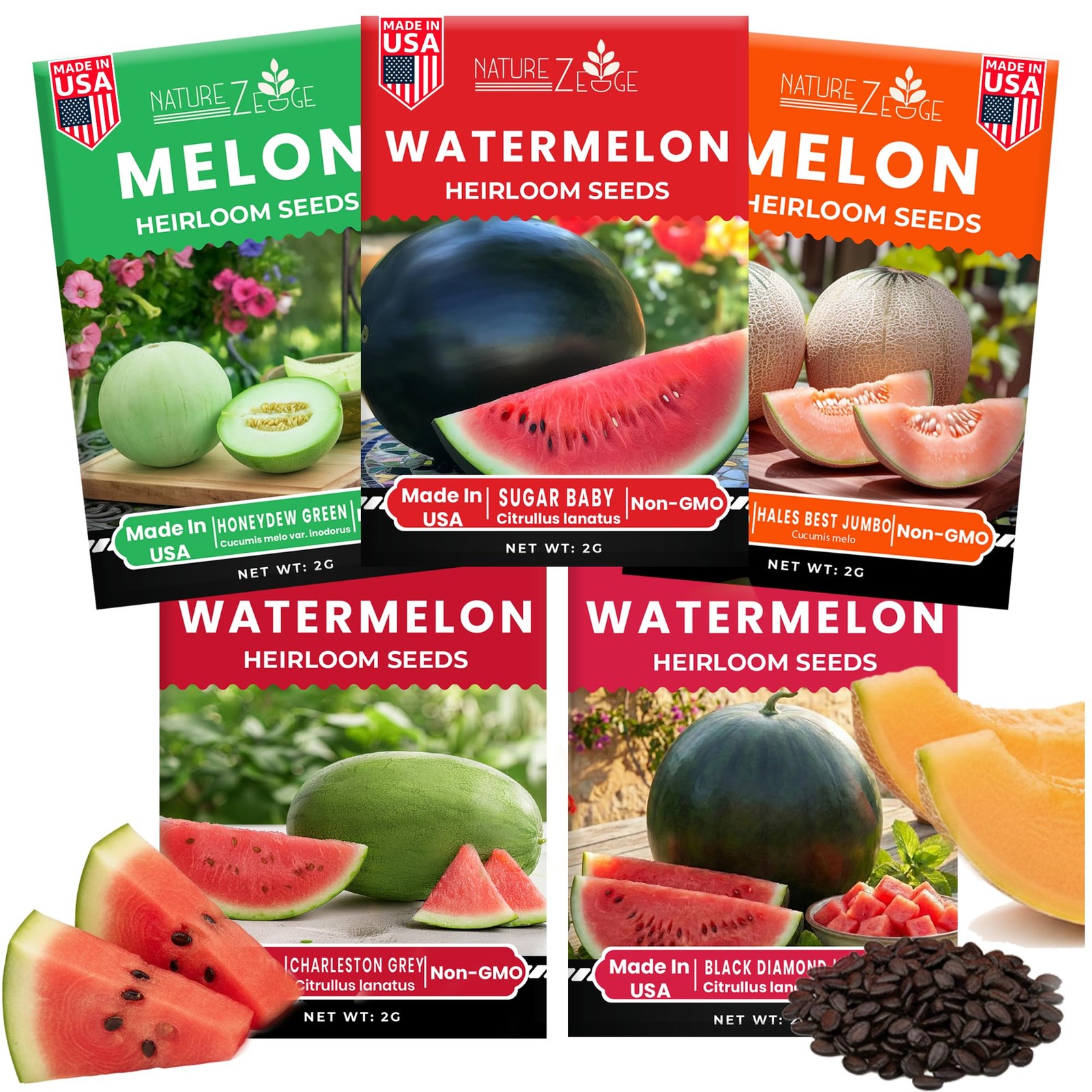 Fruit Seeds, Watermelon Melon Seeds for Green,Grey