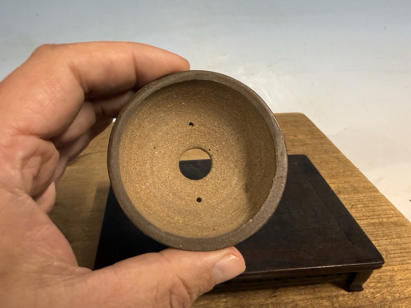 Japanese Unknown Maker Shohin Bonsai Tree Pot 2 3/4 By 1 1/4”unglazed Handmade