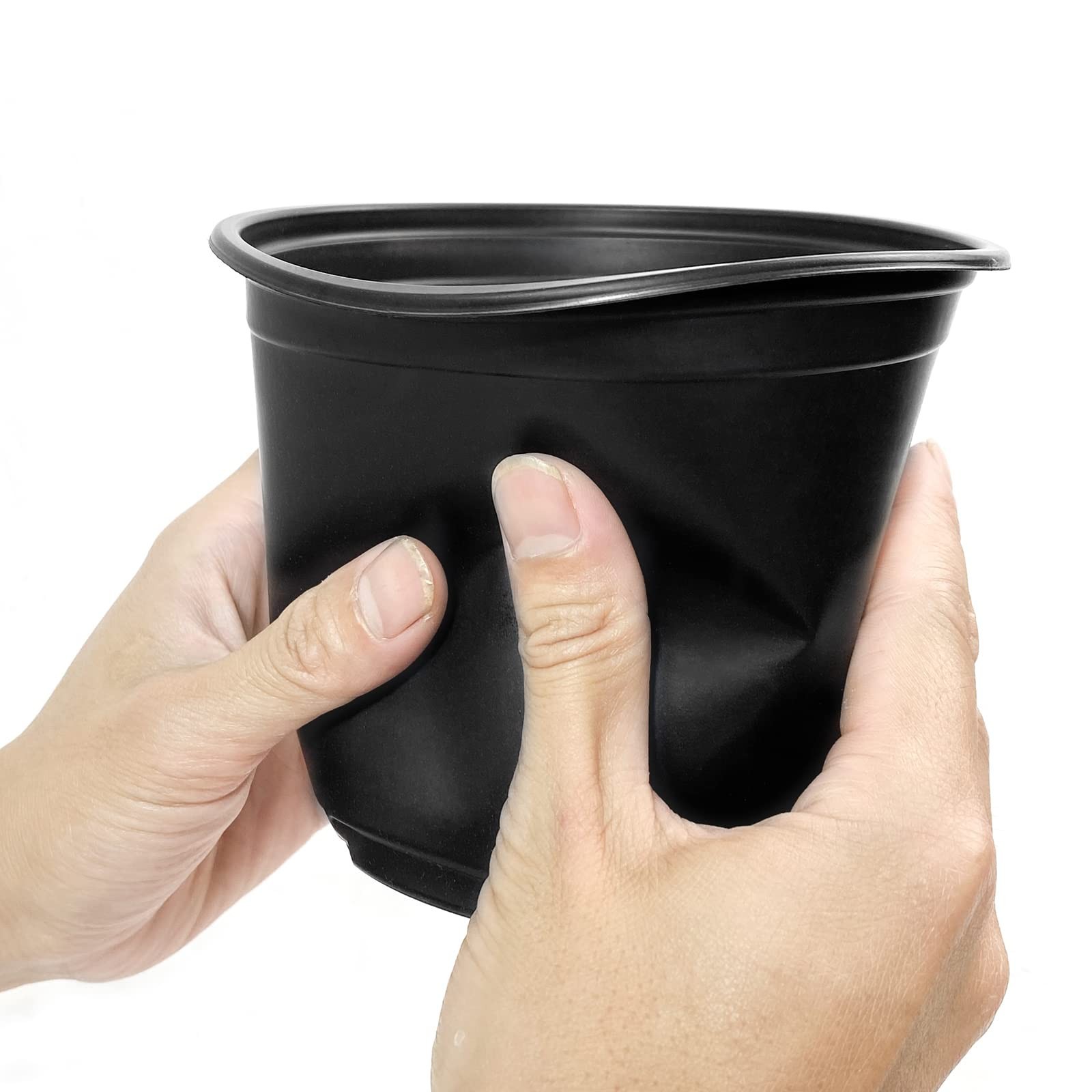 RAOOKIF 100 Pack Nursery Pots, 4 5 6 Inch Nursery Pot for Plants, Plastic Pla…