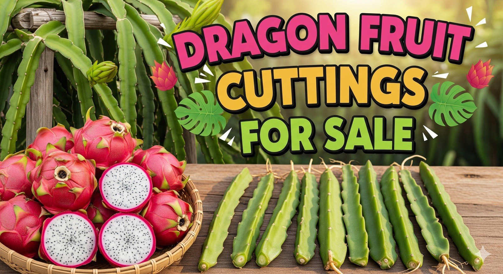 10 Rare DRAGON FRUIT CUTTING 8-12 Inches Check Description