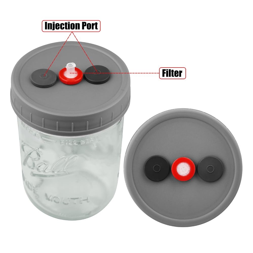 6 Pack Mushroom Growing Supplies – Liquid Culture Jars 500ML with Filter Ports