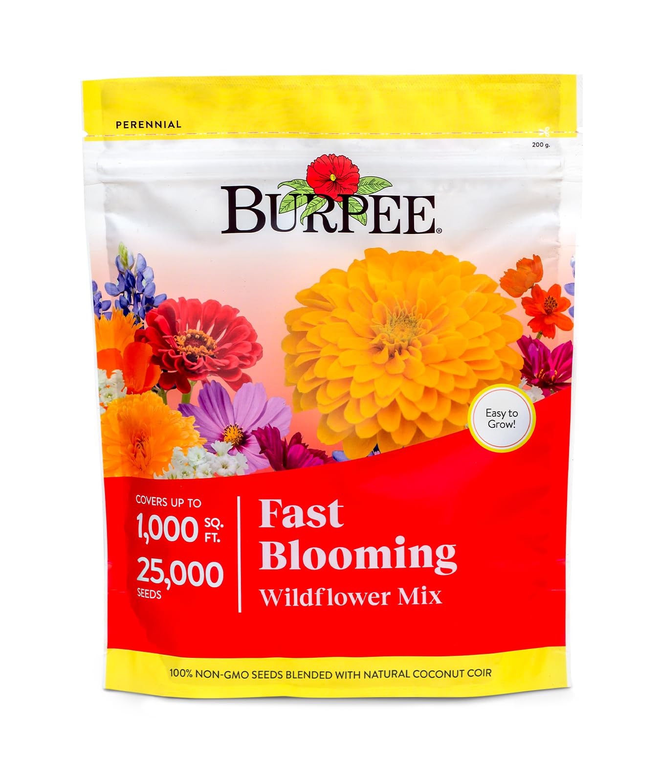Burpee Fast Blooming 25,000 Non-GMO Planting, 1 Bag Easy Mix
