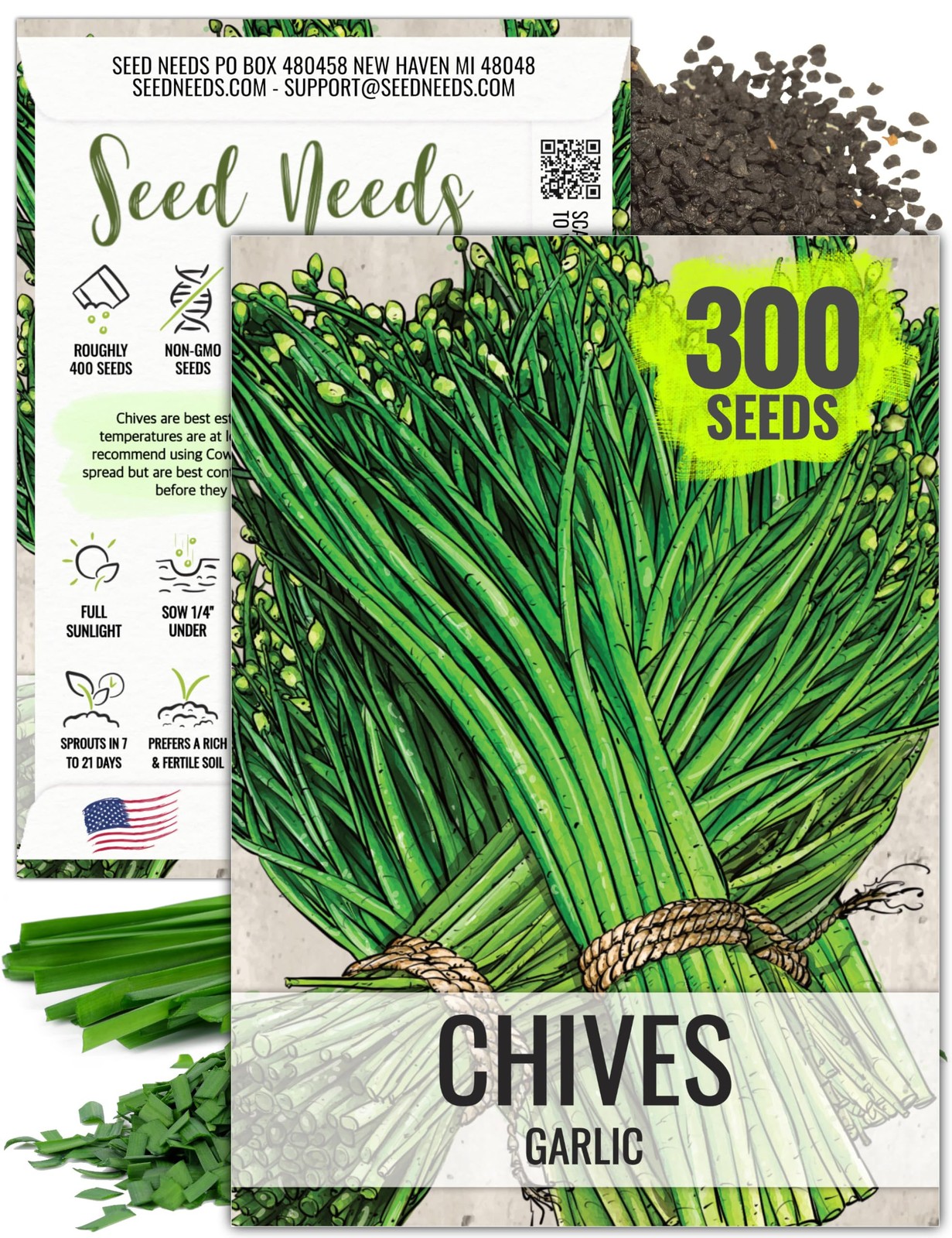 Needs Chive Seeds for Planting Garlic Chives – Non-GMO Heirloom & Untreated P…