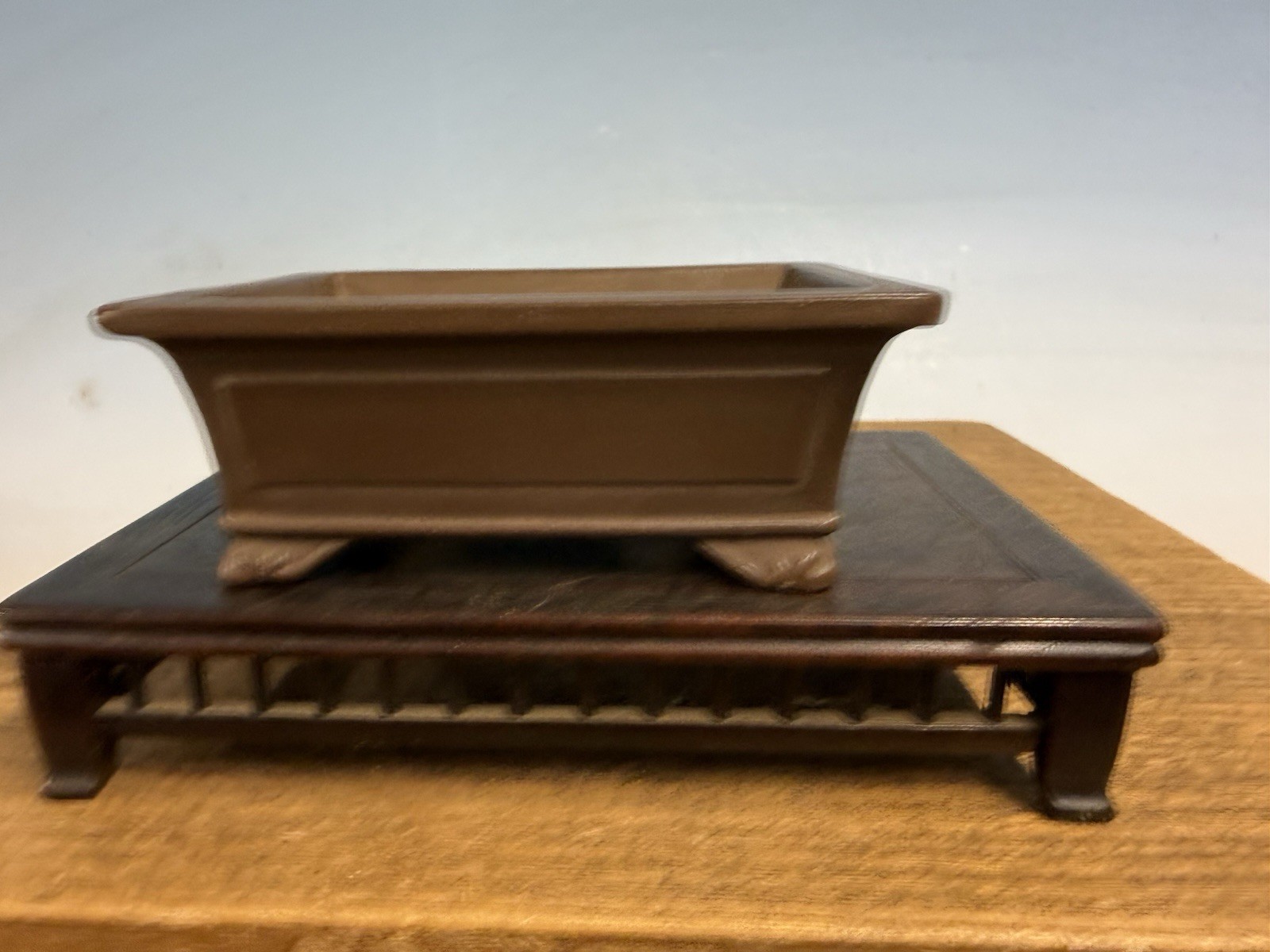 Japanese Unknown Maker Shohin Sized Bonsai Tree Pot 4” Unglazed Classic Design