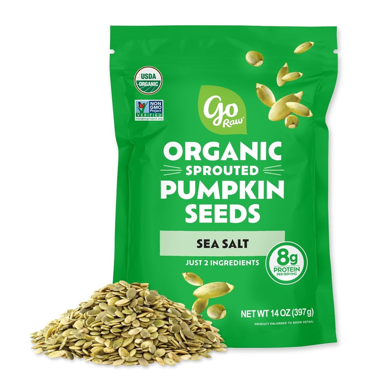14 Oz Bag of Organic Gluten-Free Sprouted Pumpkin Seeds – Healthy Superfood