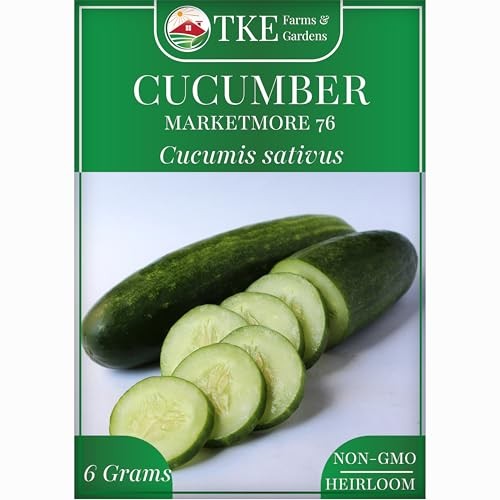 – Marketmore 76 Cucumber Seeds for Planting, 200+ Non-GMO Heirloom Seeds,