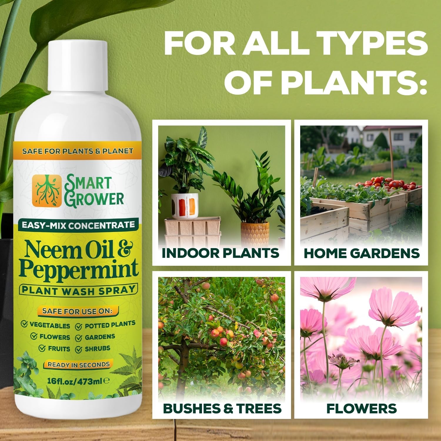 Best Value Neem Oil Spray with Peppermint – 16 oz Makes 2 Gallon Ready-to-Use