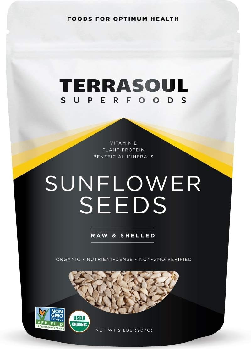 Organic Hulled Sunflower Seeds – 32 Ounce Resealable Pouch for Freshness