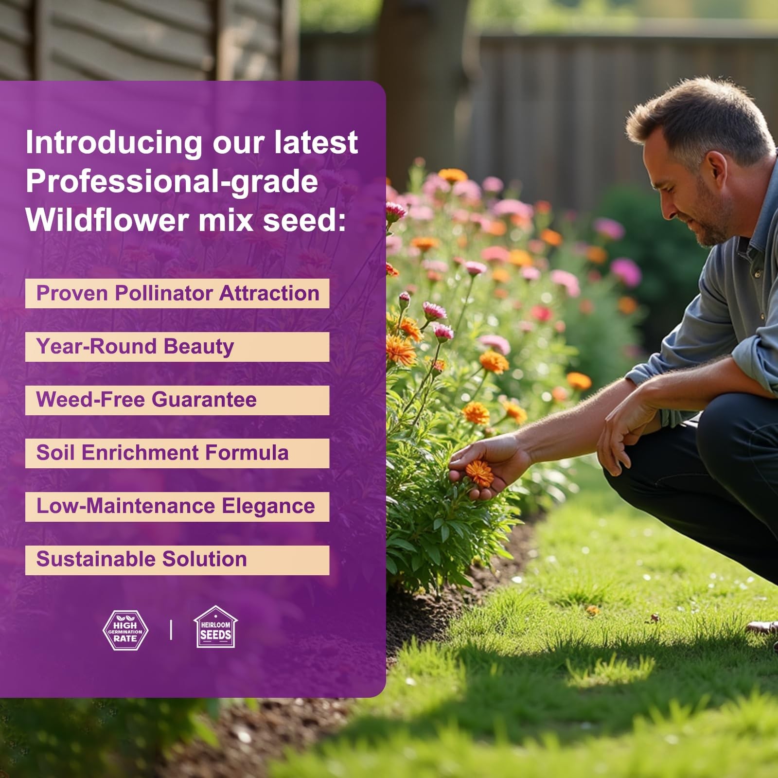 200,000+ Wildflower Seeds [4oz] 16 Variety 16 Perennial Mix, green