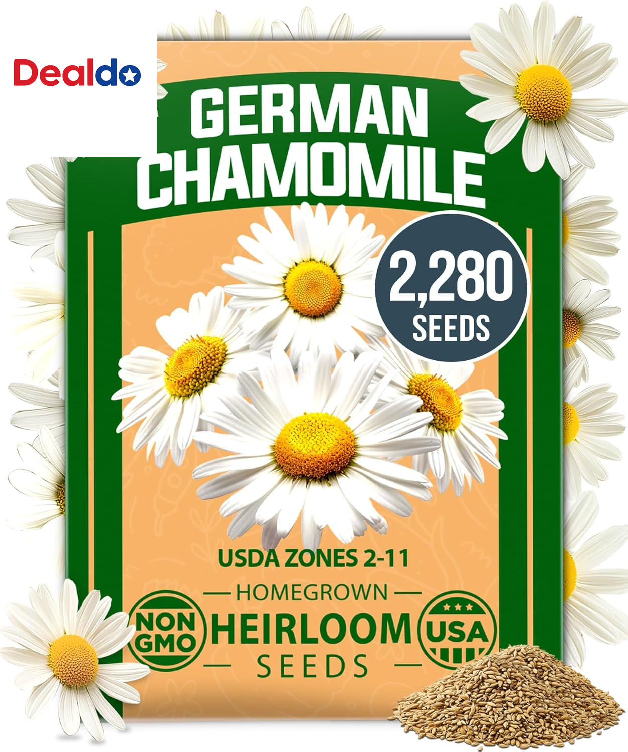 German Chamomile Seed Pack 2,280 Non GMO Heirloom Seeds for Planting for Sustain