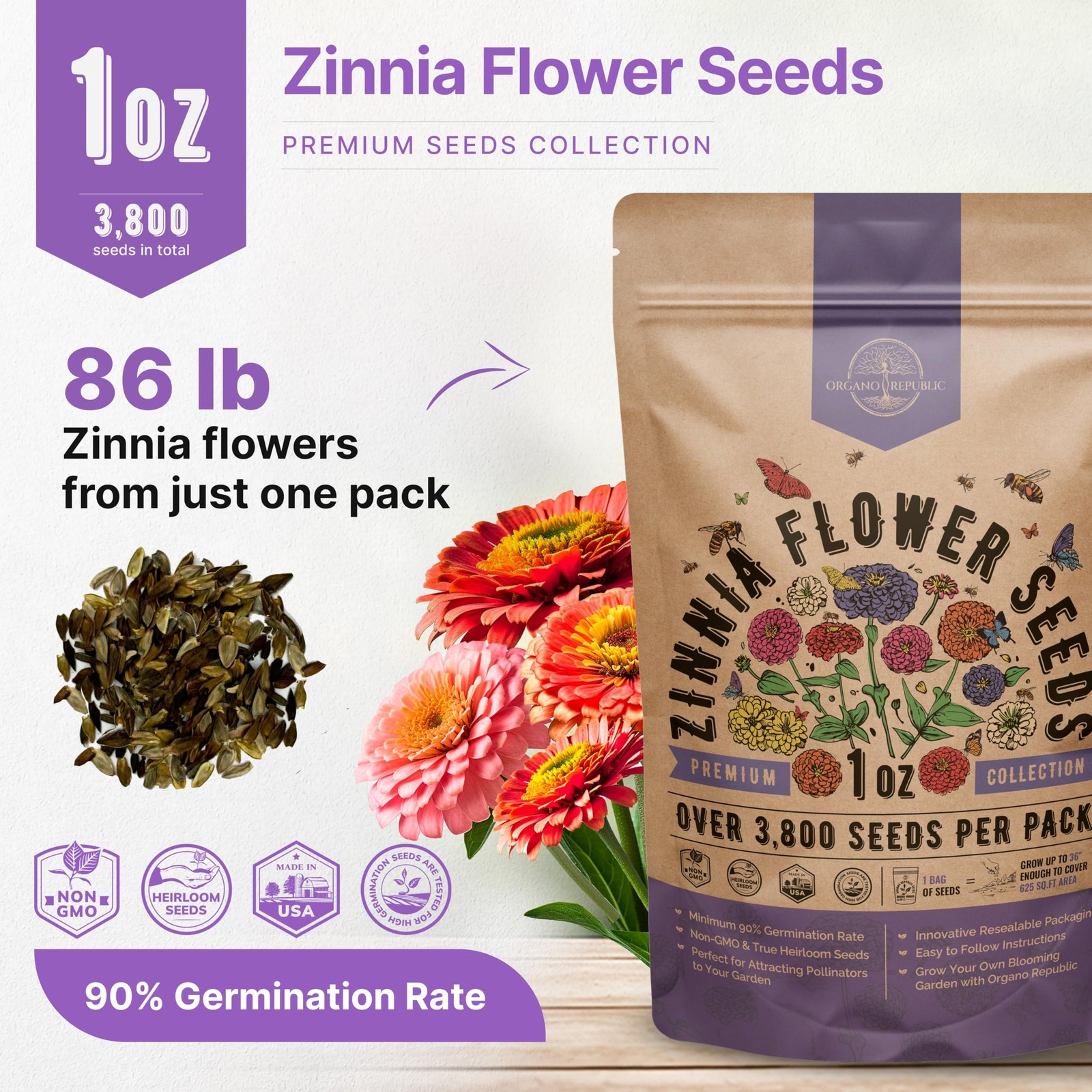 Over 3,800 — 1oz, Purple, Pink, Green, Orange Seeds