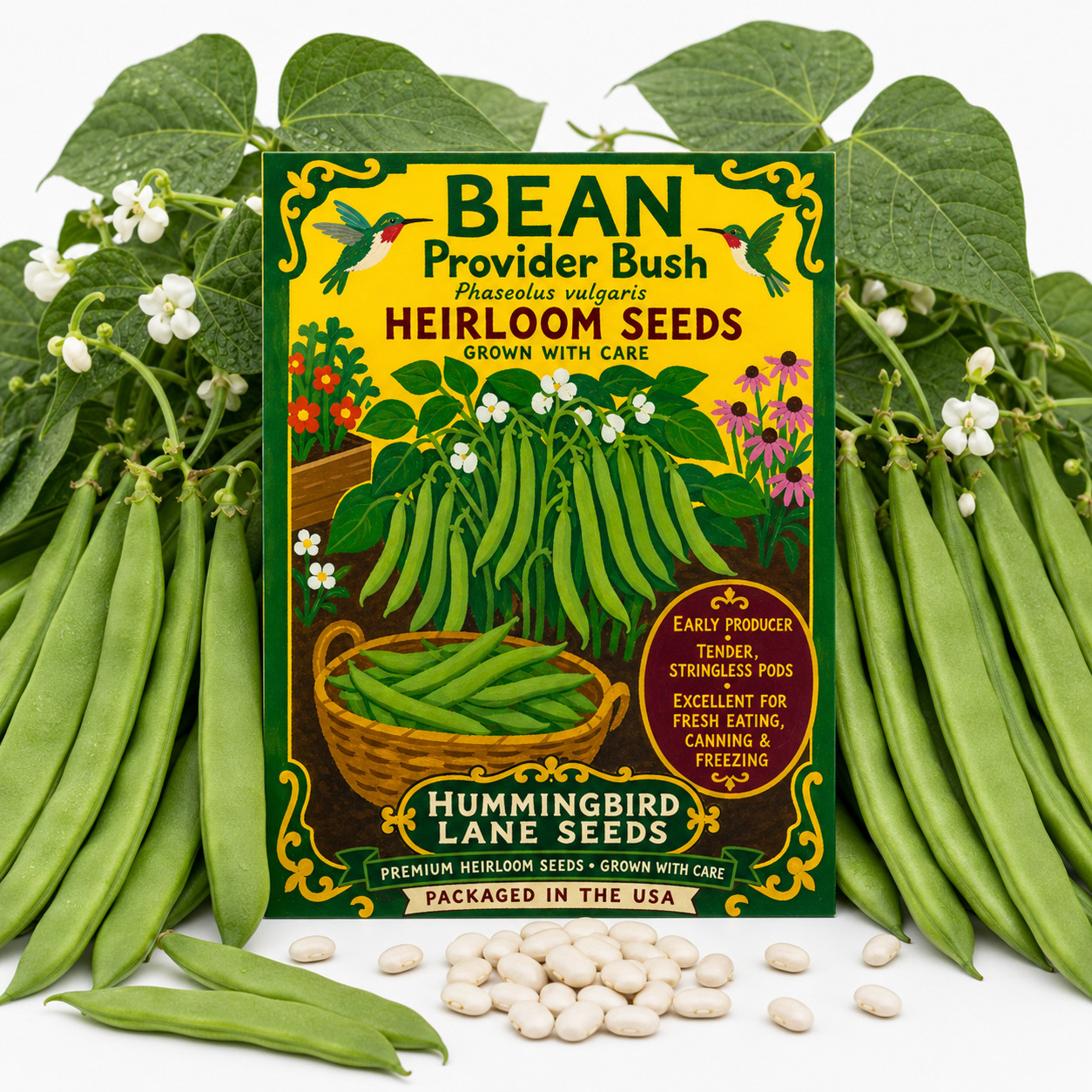 Provider Bush Bean Seeds | Heirloom Non-GMO Green Beans High Yield Early Garden