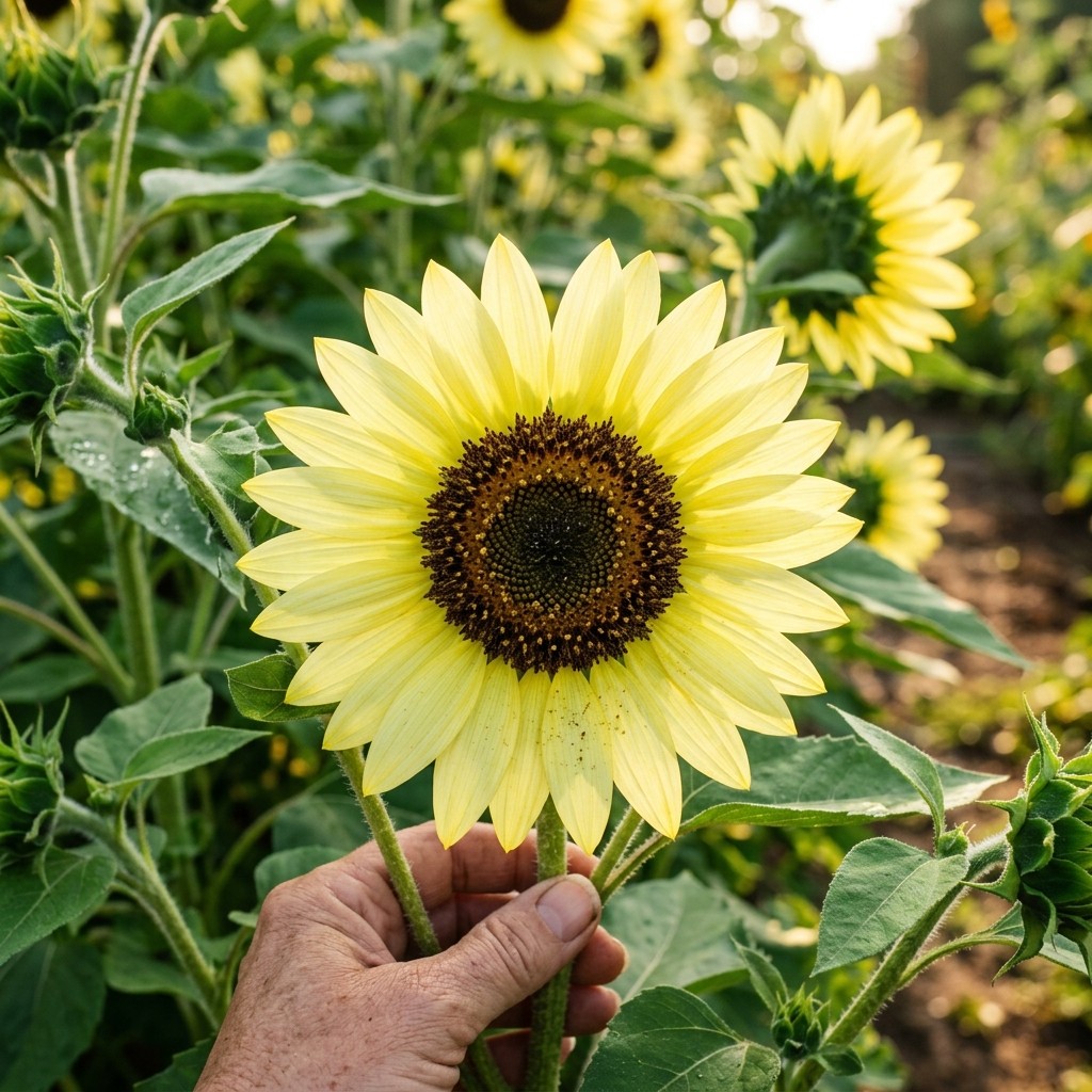 100 Lemon Queen Sunflower Seeds for Planting – Vibrant Pale Lemon Yellow Blooms