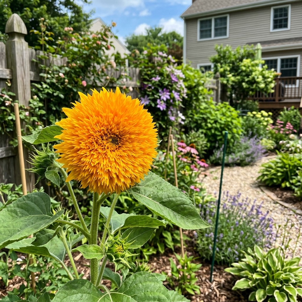 100 Count Orange Teddy Bear Sunflower Seeds – Long Lasting Patio Blooms