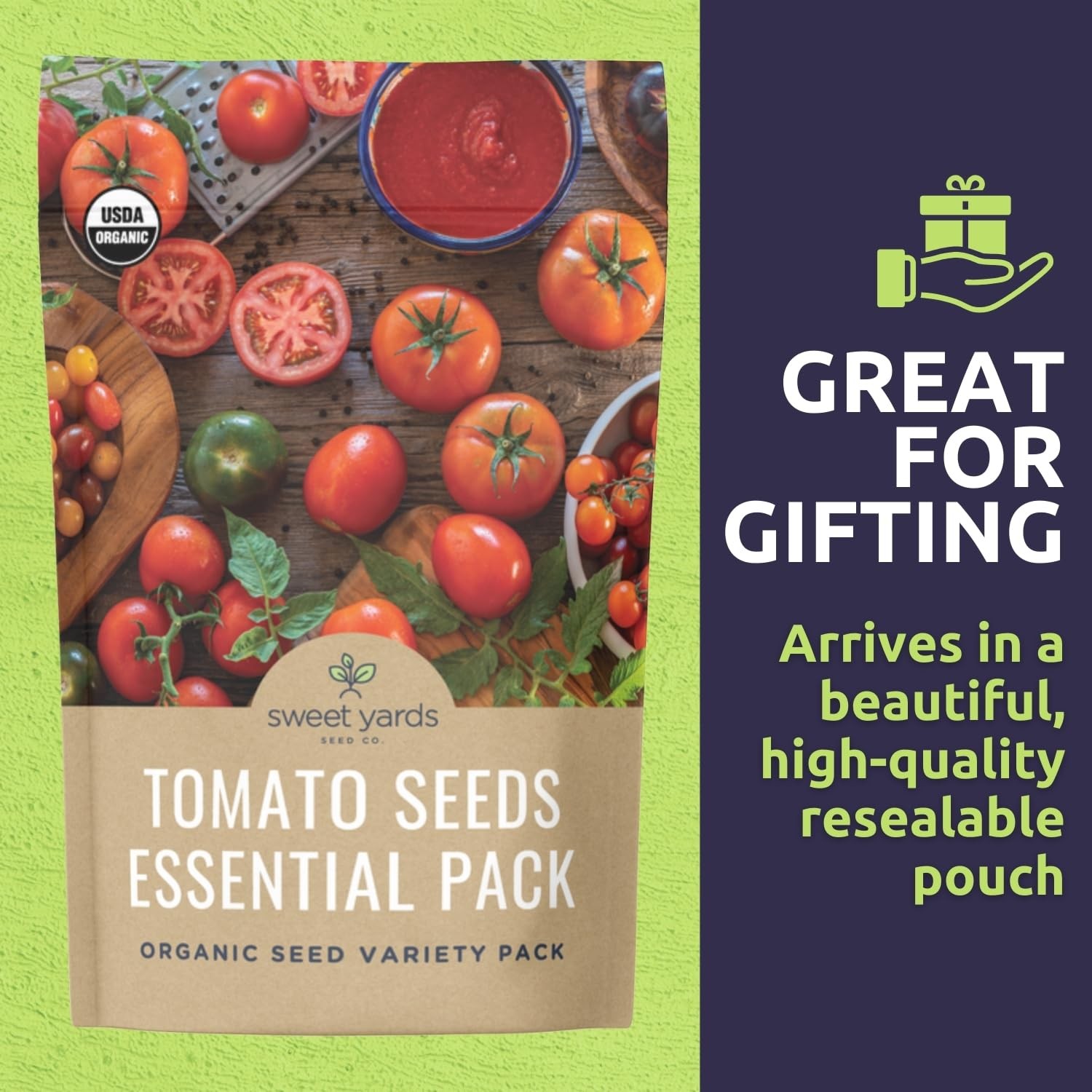 Organic Tomato Seeds Variety Pack 5 Individual Packs 2026 Season Roma, Pin…