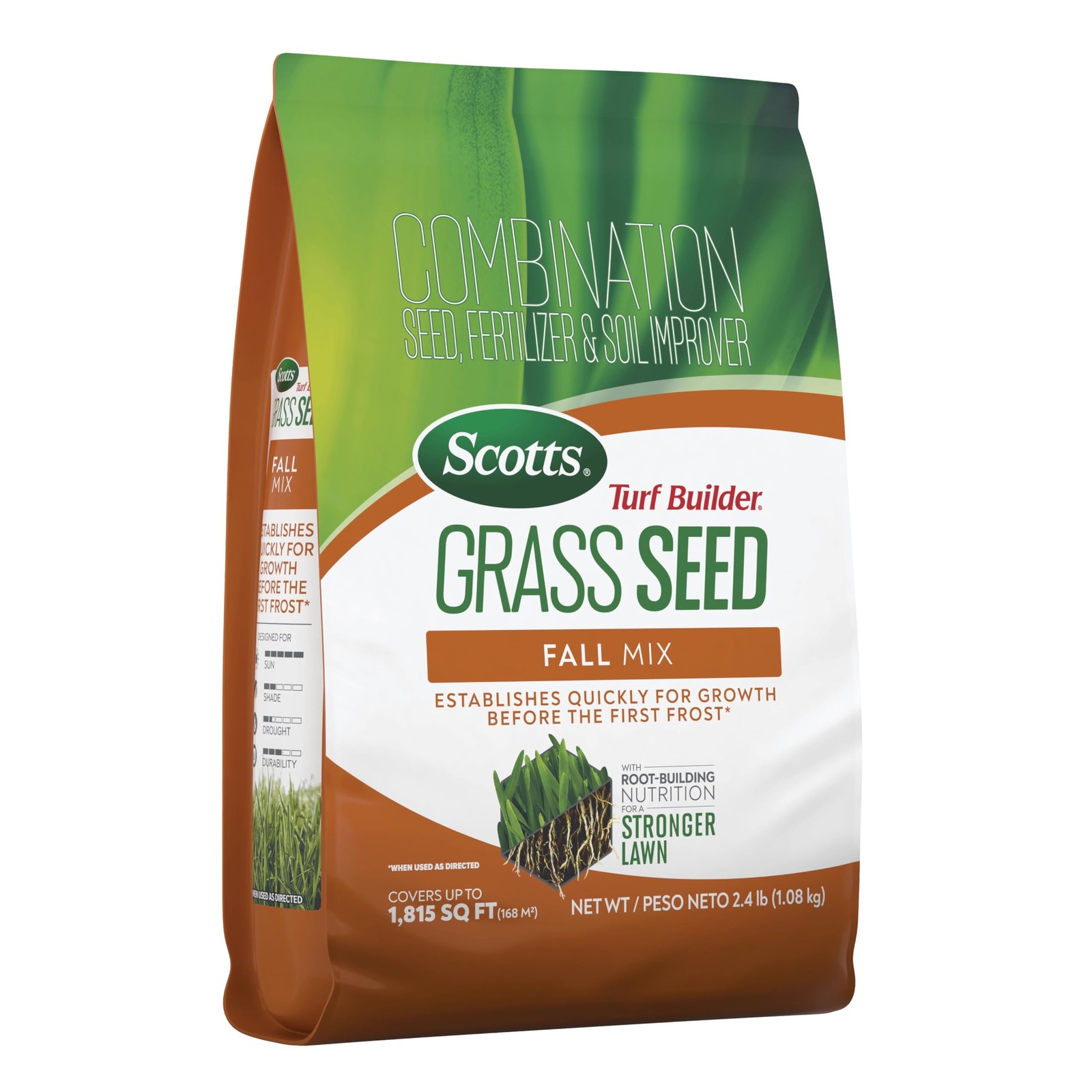 Scotts Turf Builder Grass Seed Fall Mix -Grass Seed Plus Lawn Fertilizer And