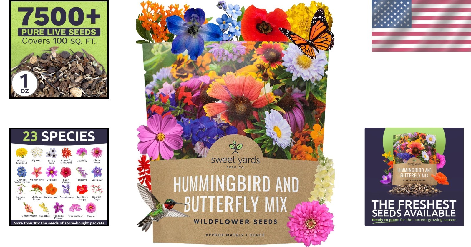 Large 1oz Wildflower Seeds Packet – 23 Species