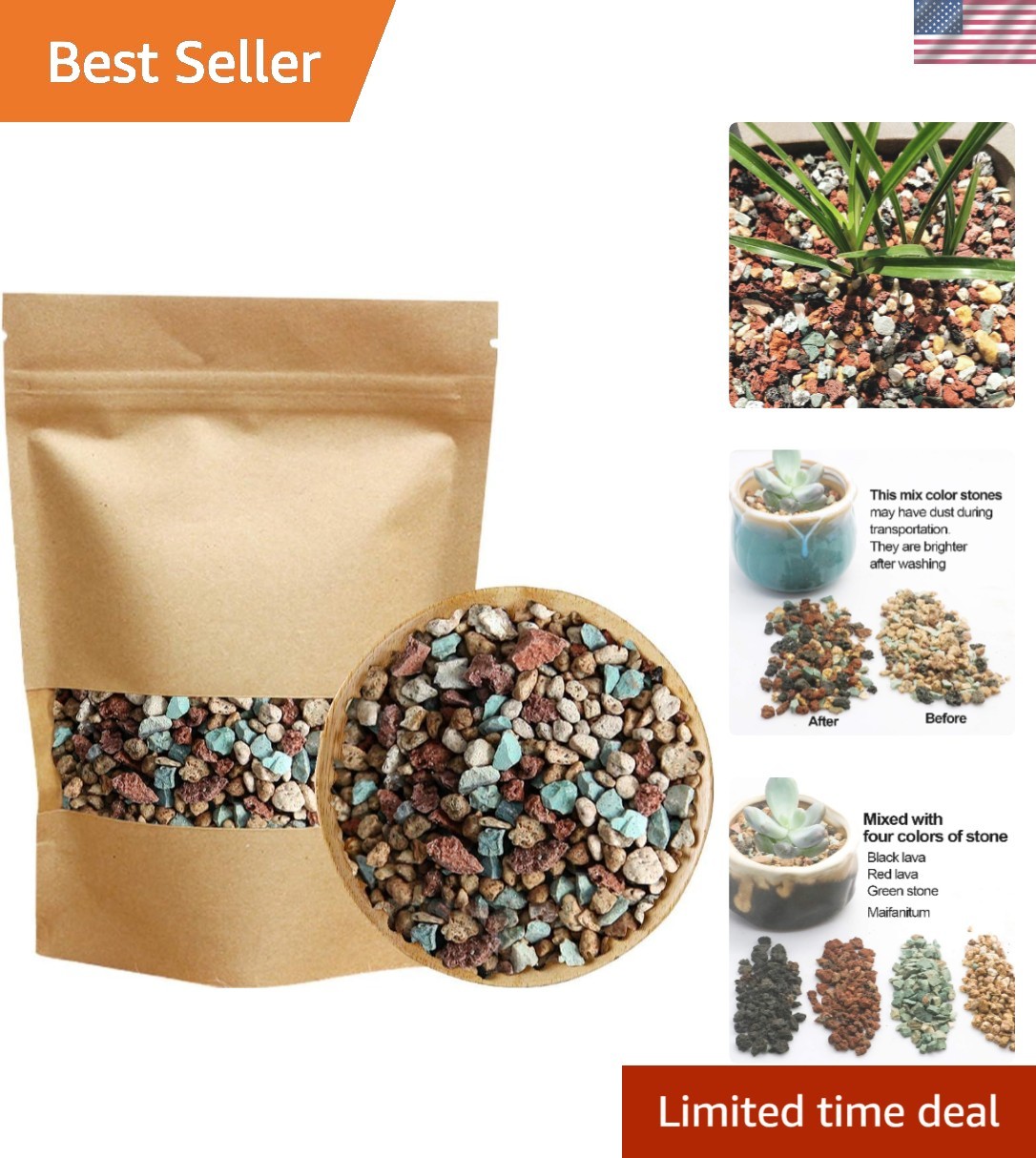 2.2 lb Horticultural Lava Pebbles – Ideal for Succulents and Cactus Growth