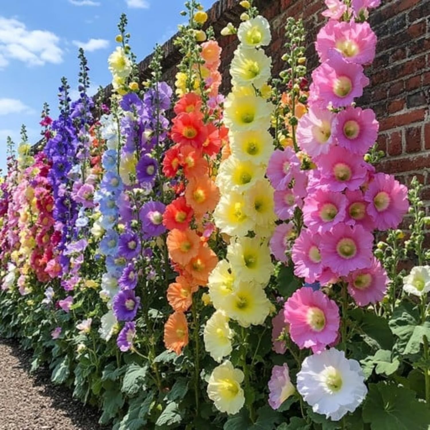 300-1000+Hollyhock Seeds for Planting Multicolored Heirloom Double Hollyhock See