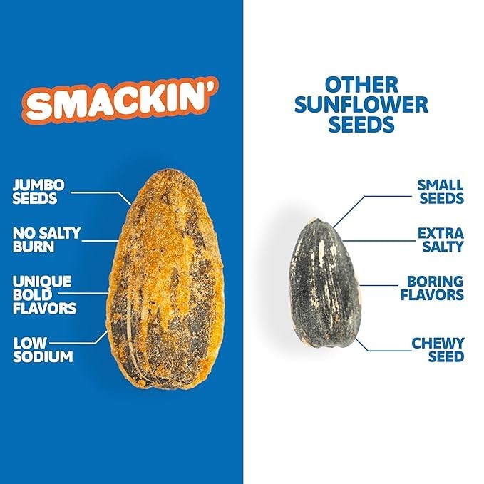 Smack’n Sunflower Seeds Variety Pack – Garlic Parmesan + Ranch (2 Each)
