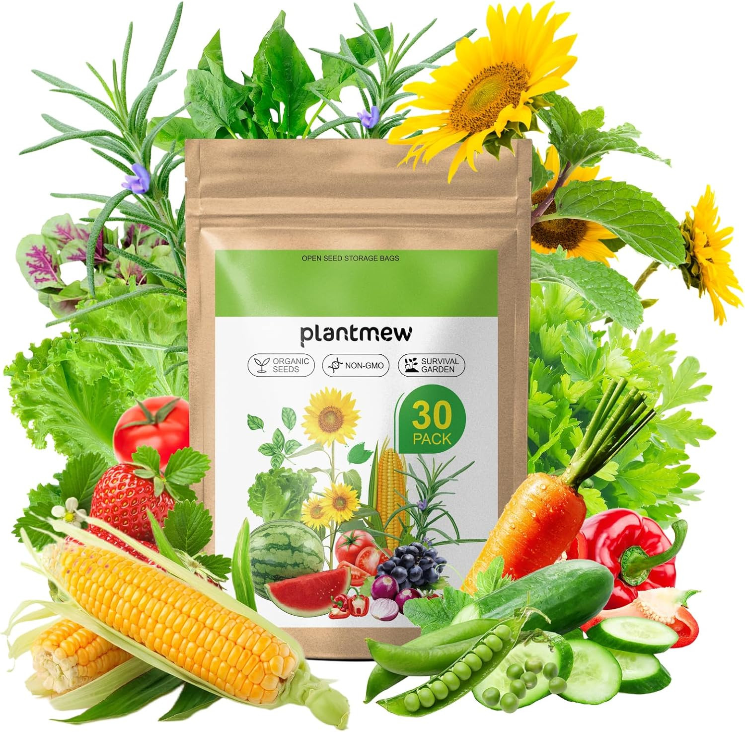 【Seed Vault】 Heirloom Vegetable Seeds Planting Kit – 15,000+ Non-Gmo Seeds for H