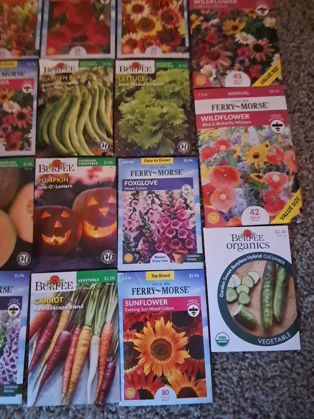 Seeds for planting fruits,vegetables,garden crops, and flowers. 23 seed packets.