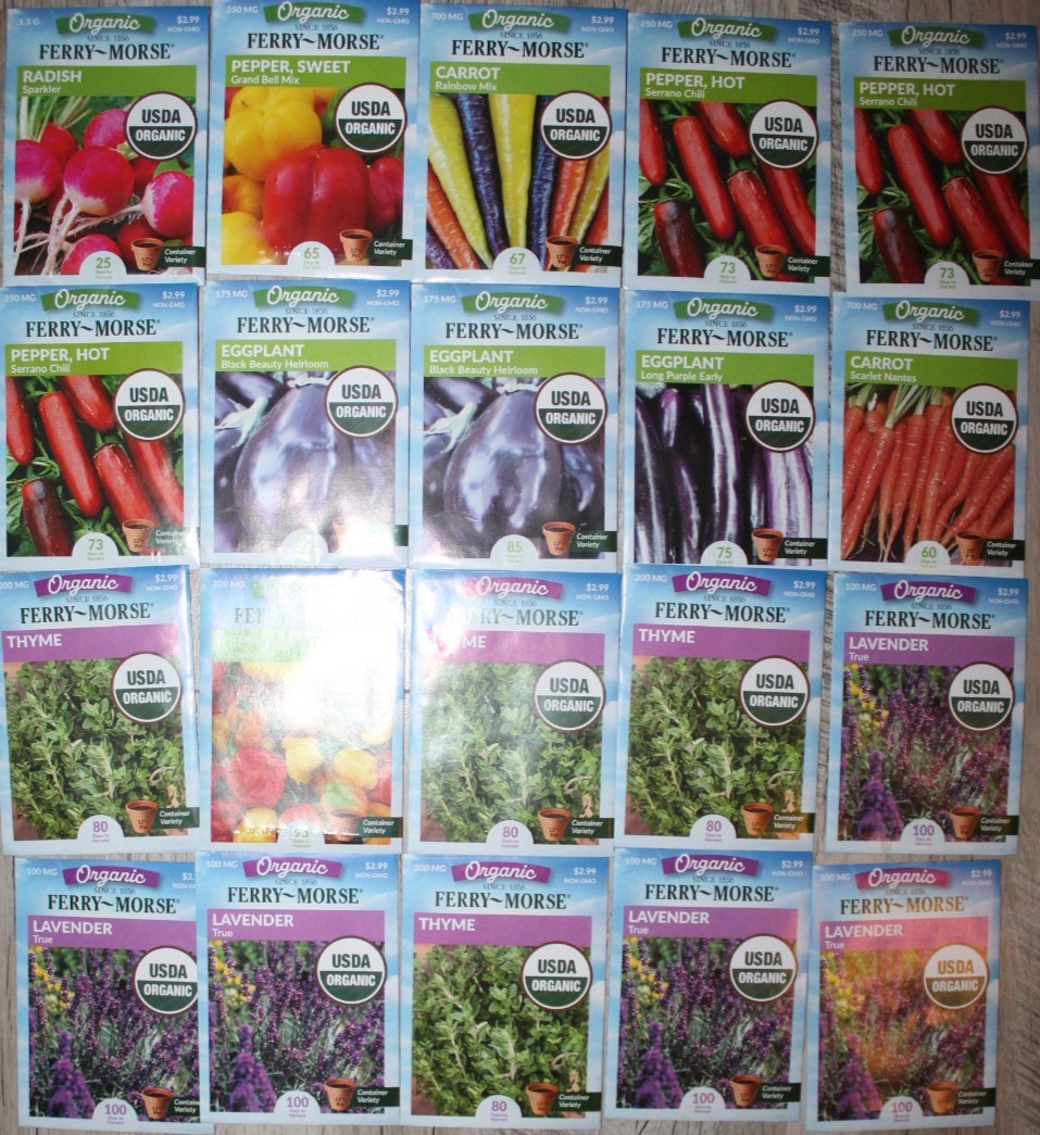 Lot Of 100 ORGANIC Mixed Variety Pack Garden Seeds Bundle – 12/25 retail $300+ 2