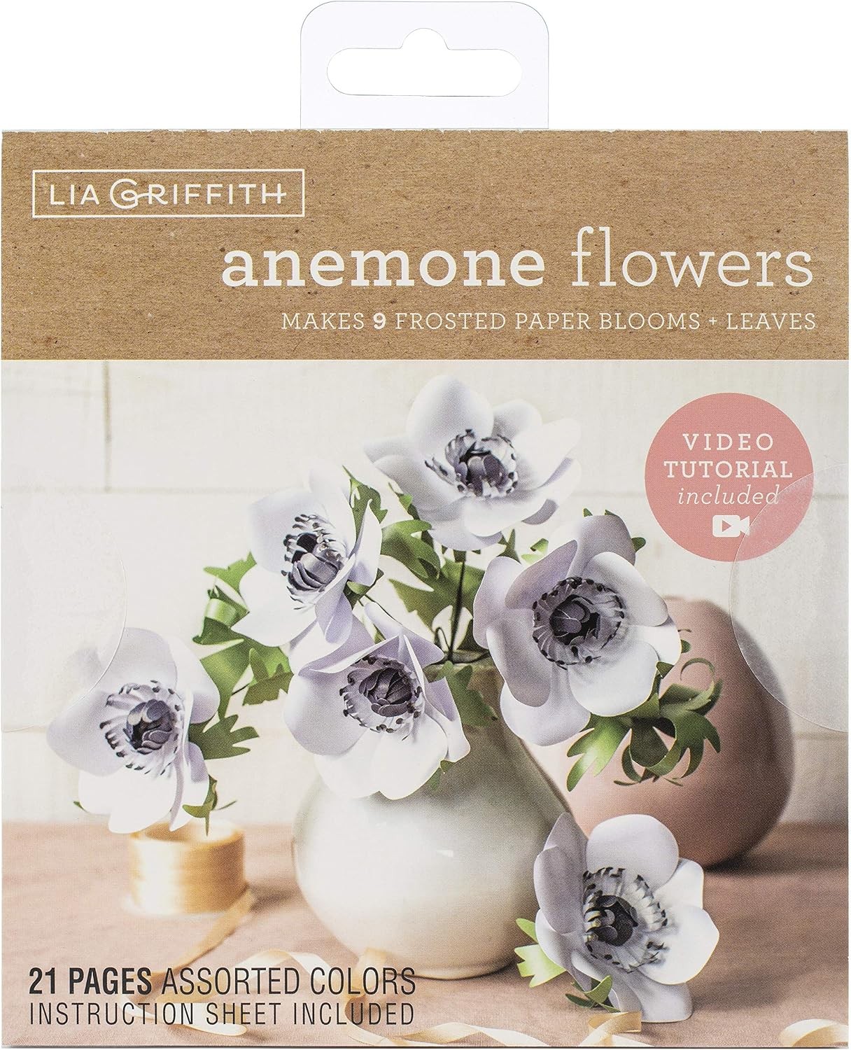 Frosted Paper Blooms Anemone Flowers 6″ x 6.5″ Assorted Colors 21 Pages